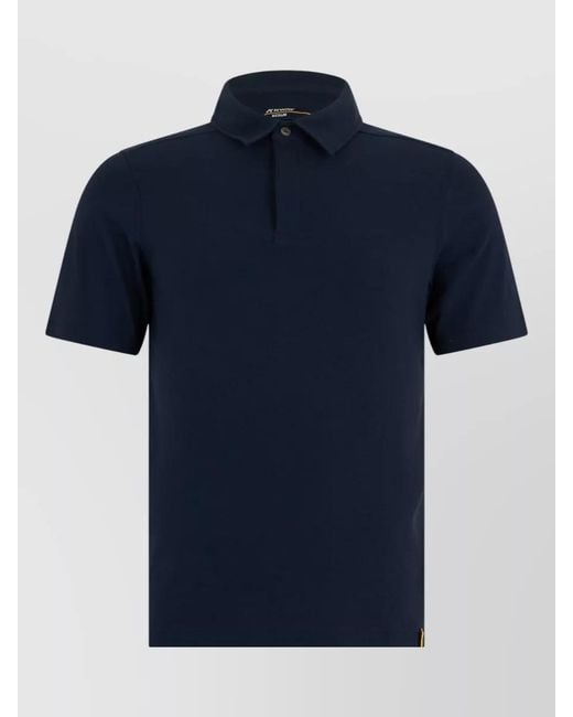 K-Way Blue Cotton Polo Shirt Short Sleeve Design for men