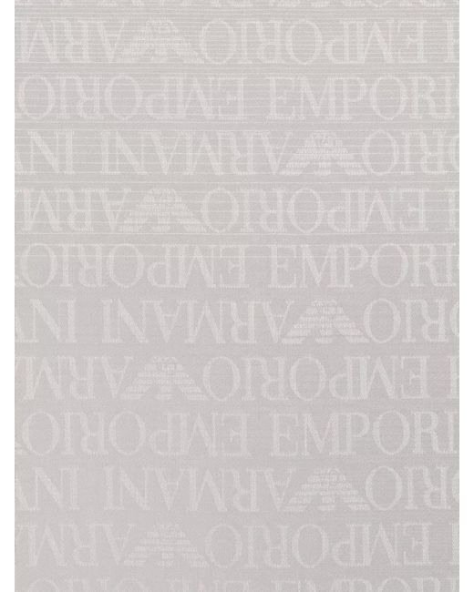 Emporio Armani Gray Large Stole Featuring Repeated Logo Pattern for men