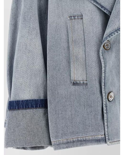 MM6 by Maison Margiela Blue Tailored Double Breasted Jacket Wide Lapels