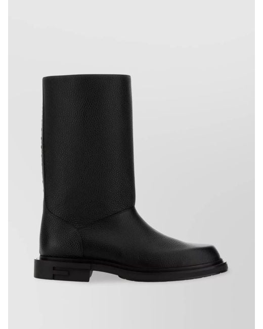 Fendi Black Leather Chelsea Boots for men