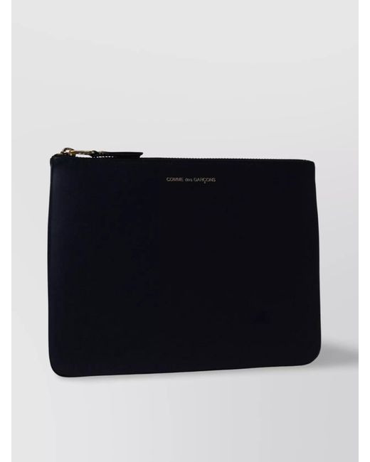 Comme des Garçons Blue Leather Zip Wallet for men