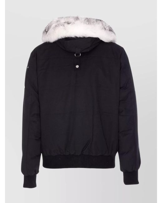 Moose Knuckles Blue Down Hooded Bomber Jacket for men