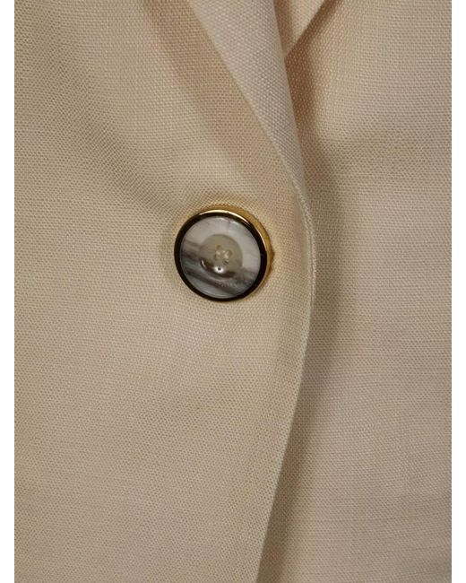 Pinko Natural Tailored Jacket Structured Shoulders Notched Lapel