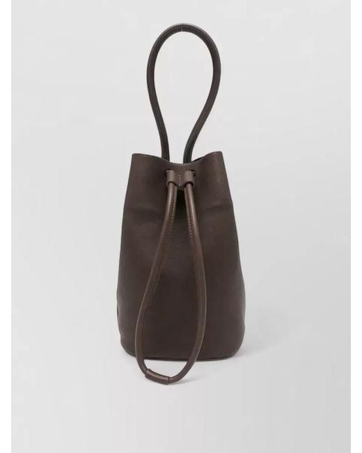 Uma Wang White Small Bucket Bag Smooth Top Handle Strap