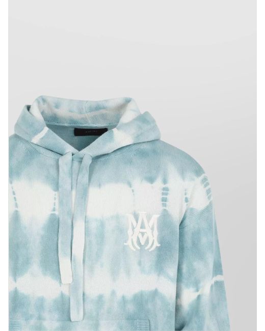 Amiri Blue Cashmere Tie-Dye Hoodie for men