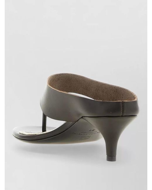 Magda Butrym Multicolor Leather Sandals Contrast Stitching Kitten Heel Open Toe