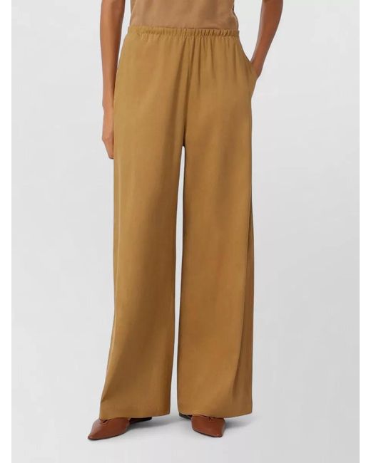 Max Mara Natural Wide Leg Trousers Mxpdestin Side Pockets