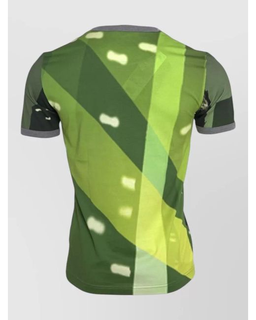 Dolce & Gabbana Green Cotton Graphic Print Short-Sleeve T-Shirt for men