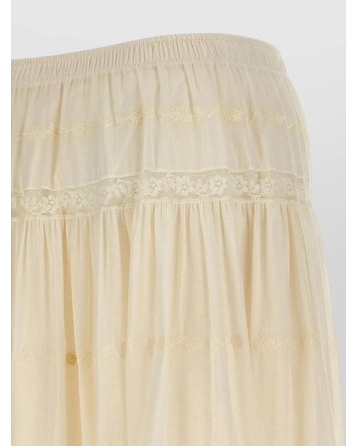 Ermanno Scervino Natural Cotton Lace Insert Full Skirt