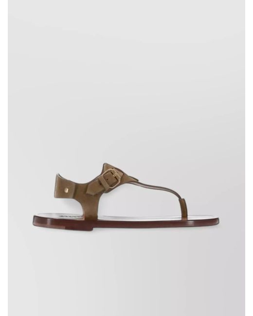Isabel Marant Metallic Suede Thong Sandals