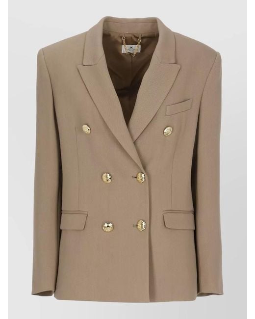 Elisabetta Franchi Natural Double-Breasted Blazer