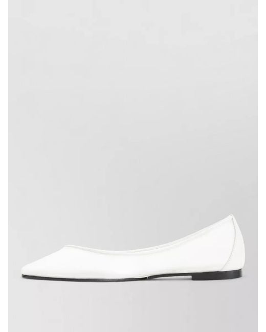 Jacquemus White Ovalo Ballerina Shoes Pointed Toe Flat