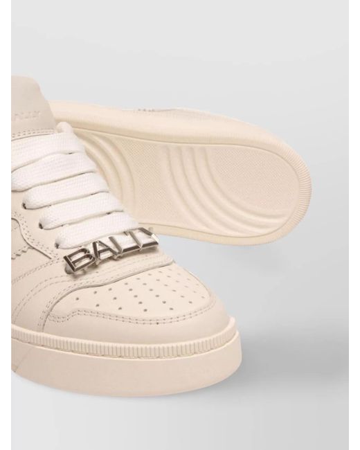 Bally Natural Elevated Leather Sneakers With Padded Collar