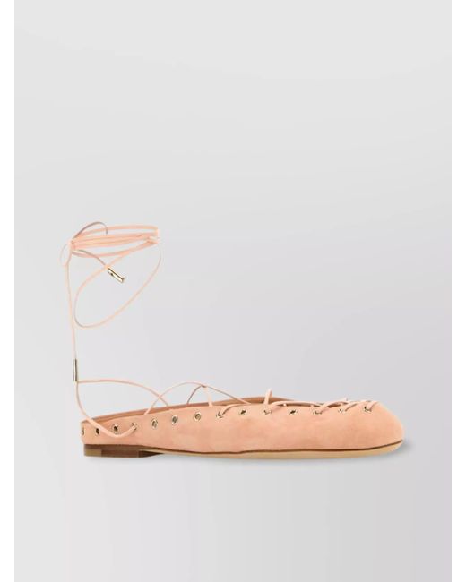 Chloé Multicolor Leather Lace-Up Ballerina Flats