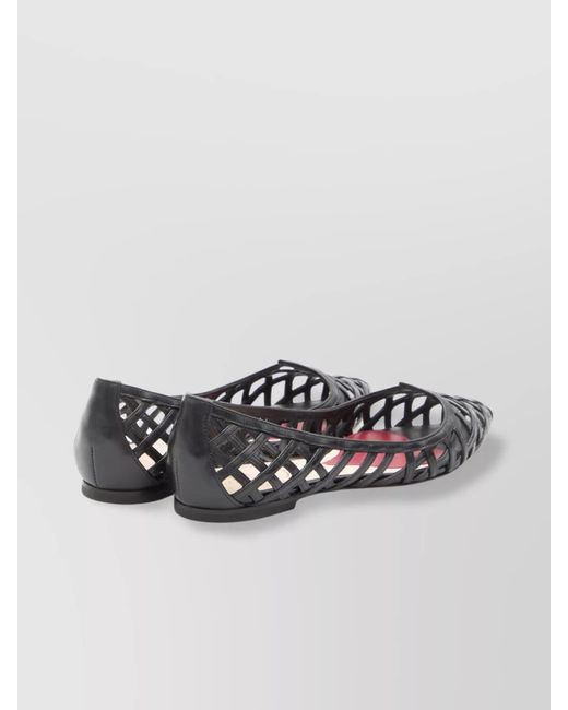 Roger Vivier Metallic Leather Multistrap Ballerina Shoes