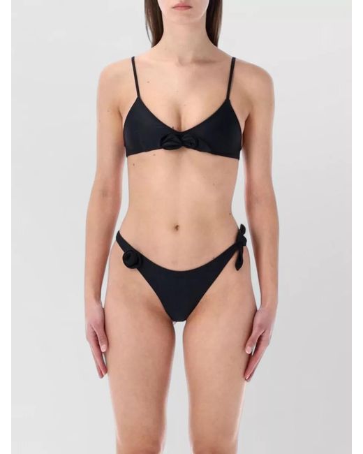 Coperni Black Flower Bikini Top