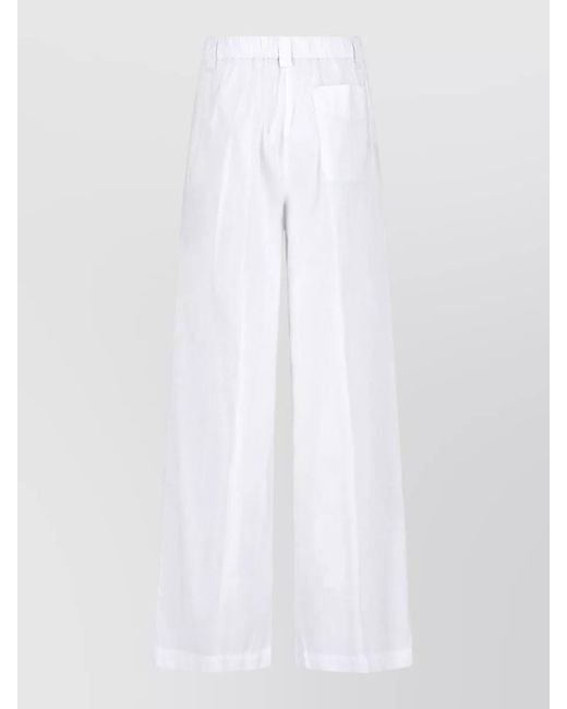 Aspesi White Straight Leg Trousers Side And Back Pockets