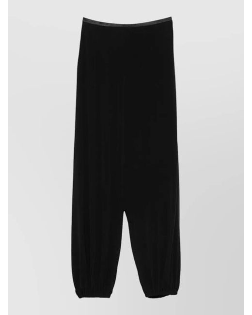 Emporio Armani Black Jersey Wide Leg Shorts Elasticated Waist