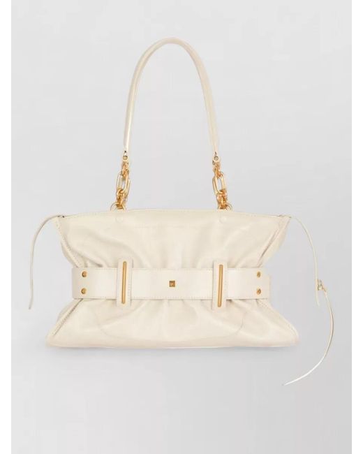Balmain Natural Tote Bag Top Handle Chain Buckle Hardware