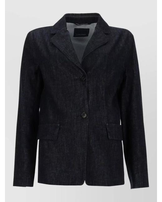 Max Mara Blue Single-Breasted Suit Jacket