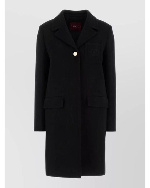 Gucci Black Wool Single-Breasted Coat