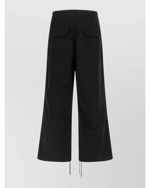 Entire studios Black Cotton Wide-Leg Cargo Trousers for men