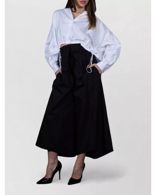 SIMONA CORSELLINI Black High Waist Ankle Length Belted Trousers