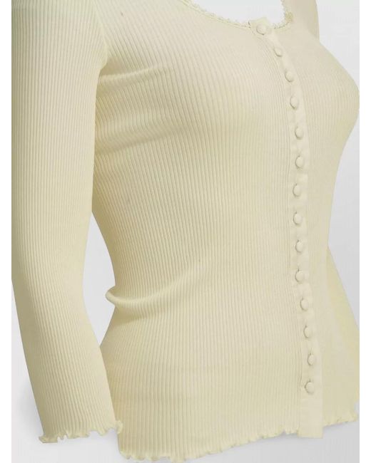 Chloé Natural Cotton Silk Jersey Fitted Knit Top