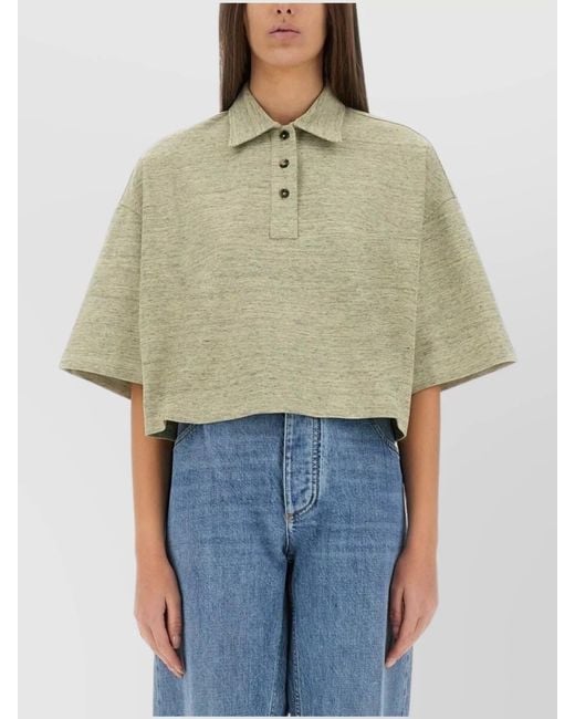 Bottega Veneta Natural Cotton Pique Polo Shirt