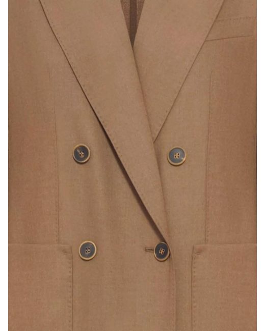 Max Mara Brown Cashmere Double-Breasted Blazer