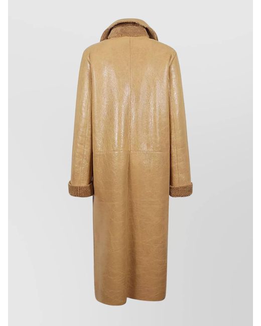 Fendi Natural Leather Long Coat