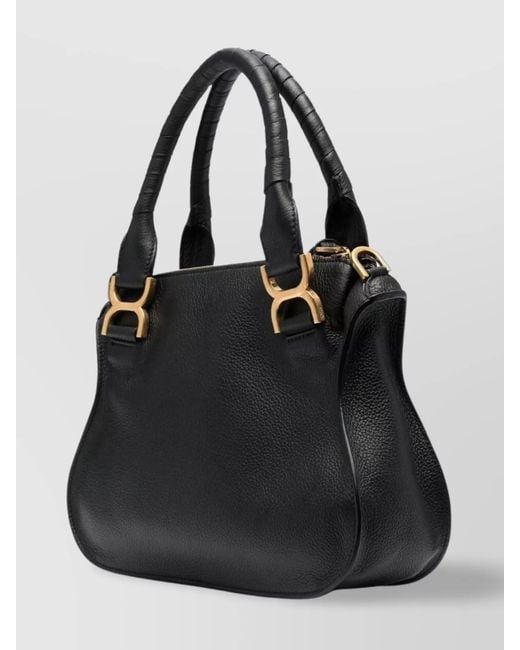 Chloé Black Marcie Small Leather Shoulder Bag