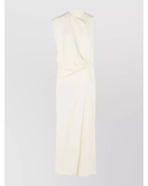Sportmax White Ebbri Asymmetric Viscose Maxi Dress