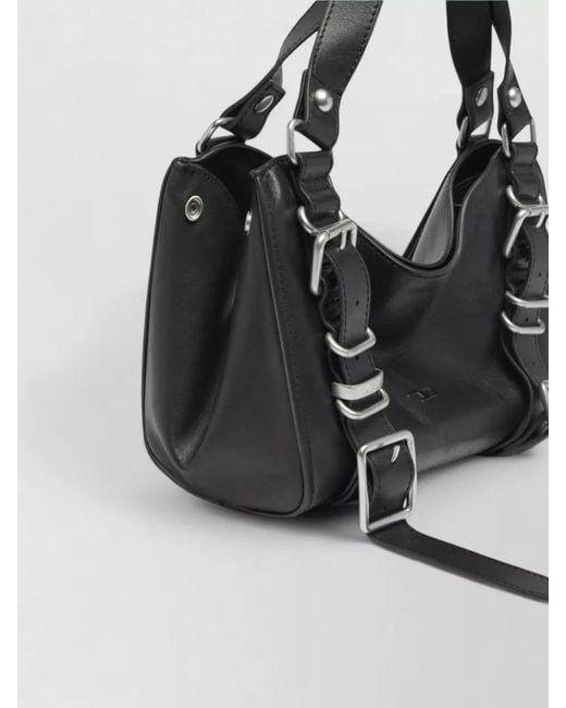 DIESEL Black Small Leather Shoulder Bag