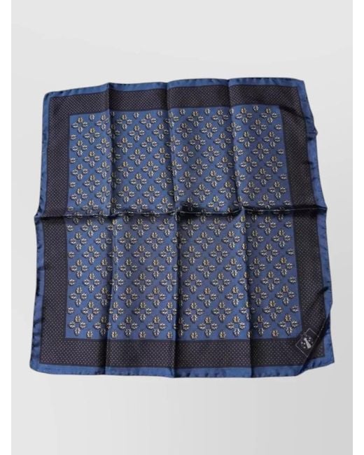 Dolce & Gabbana Blue Ladybug Silk Square Print Scarf for men