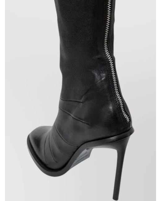 Ann Demeulemeester Black Nappa Stretch High Heel Knee Boots