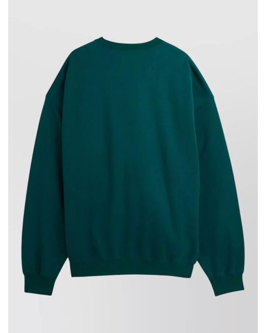 Y-3 Green Cotton Brushed Crew Sweatshirt for men