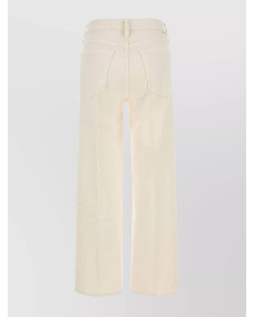 Mother White Denim Straight-Leg Jeans