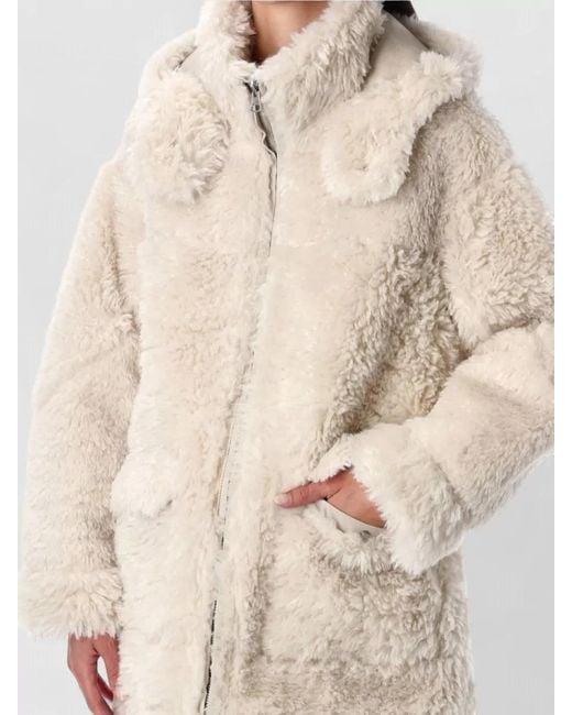 Urbancode Natural Reversible Hooded Faux Fur Parka Coat