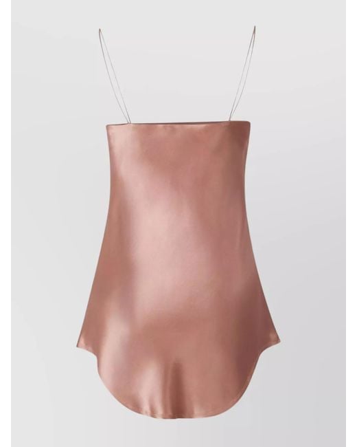 Balmain Pink Silk Cowl Neck Sleeveless Top
