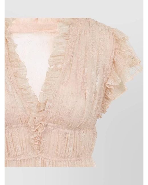 Alberta Ferretti Pink Lace Maxi Dress