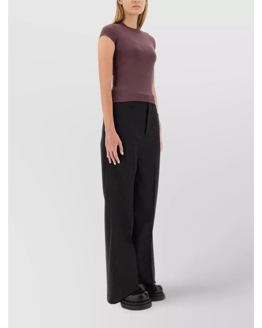 Rick Owens Black Wool Regular-Fit Wide-Leg Trousers Mastodon Pants