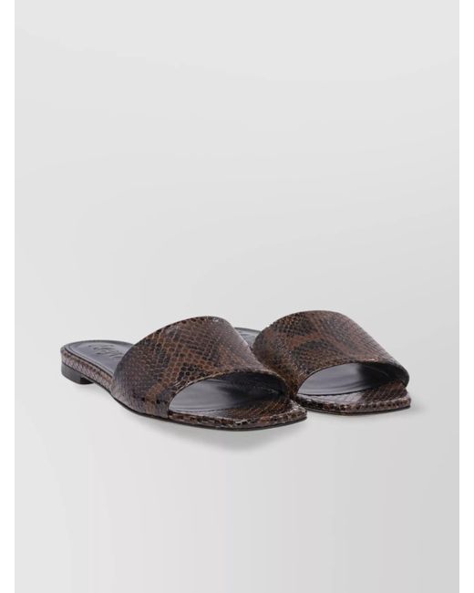 Aeyde Multicolor Square Toe Flat Sole Sandals With Textured Finish