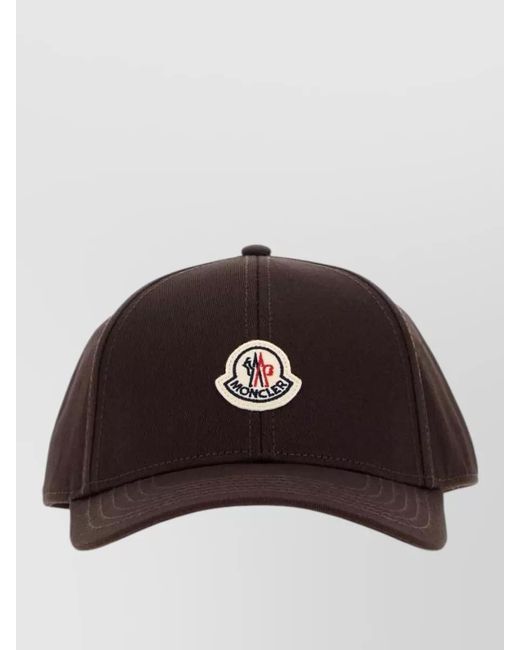 Moncler Brown Cotton Baseball Cap for men