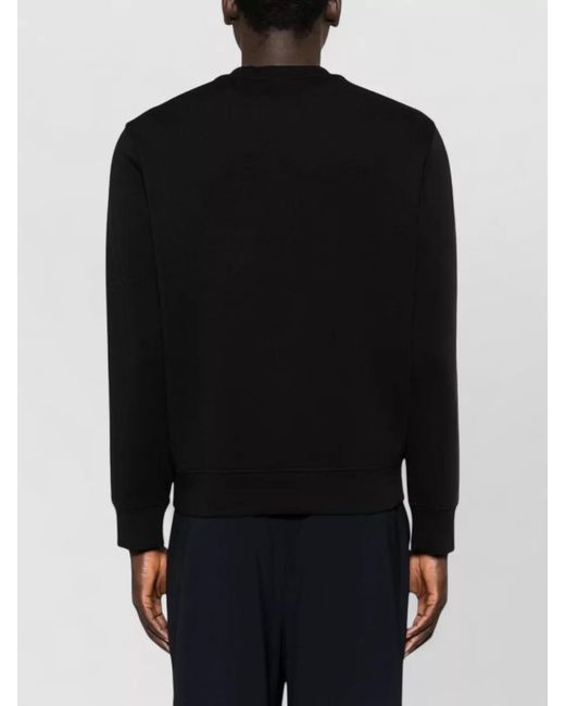 Emporio Armani Black Logo Cotton Crew Neck Sweatshirt for men