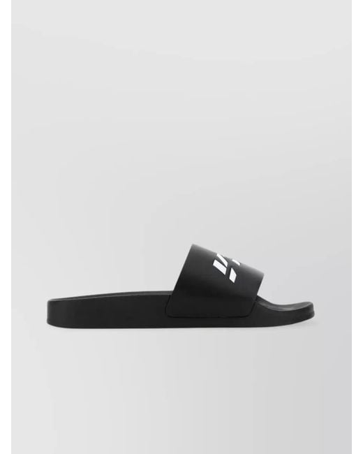 VTMNTS Black Rubber Logo-Print Slippers for men