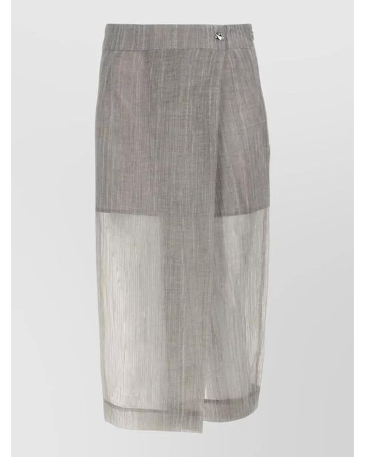 THE GARMENT Gray High Waist Midi Skirt Delphi Wrap