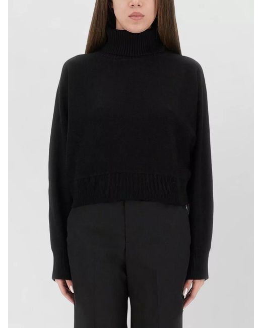 Michael Kors Black Wool Cropped Sweatshirt
