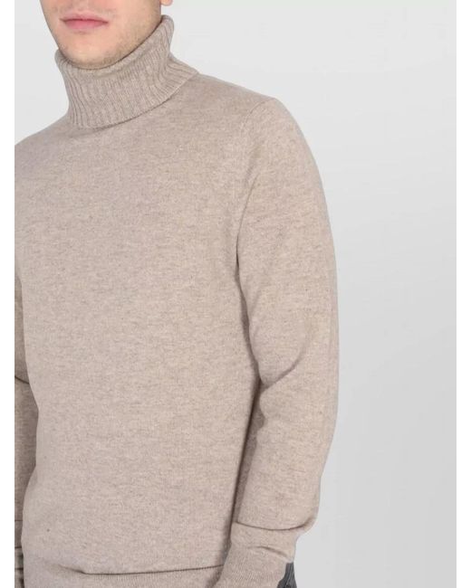 Ballantyne Natural Ribbed Turtleneck Sweater Long Sleeves for men