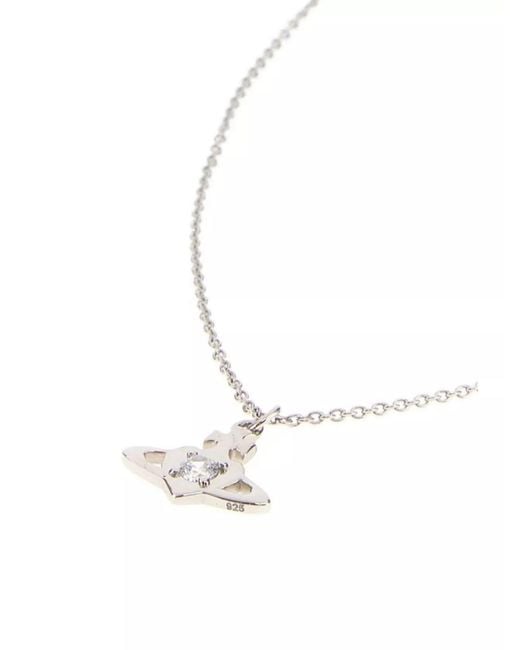 Vivienne Westwood White Noella Pendant Necklace Adjustable Chain